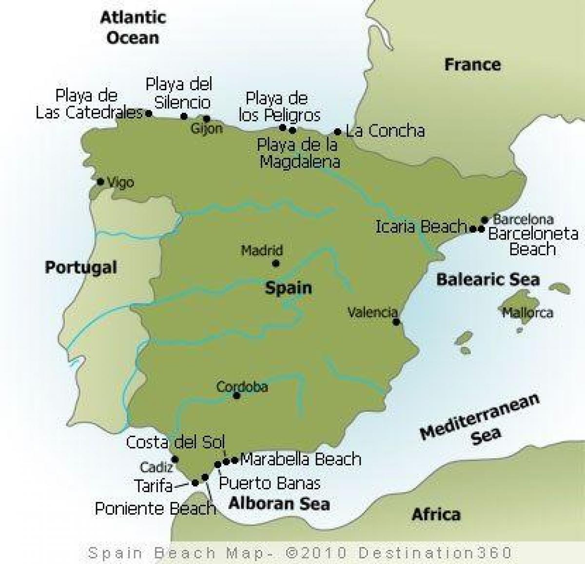 خريطة اسبانيا الشواطئ