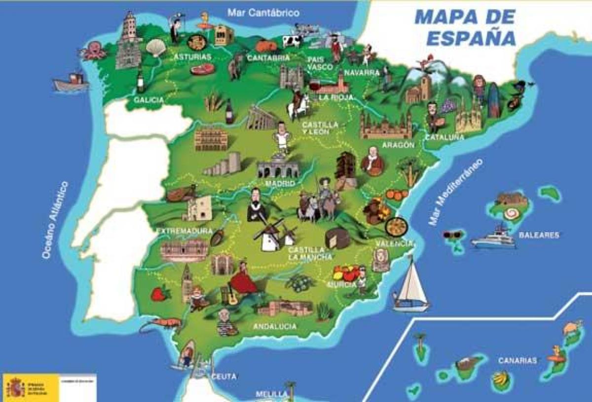 خريطة اسبانيا المعالم