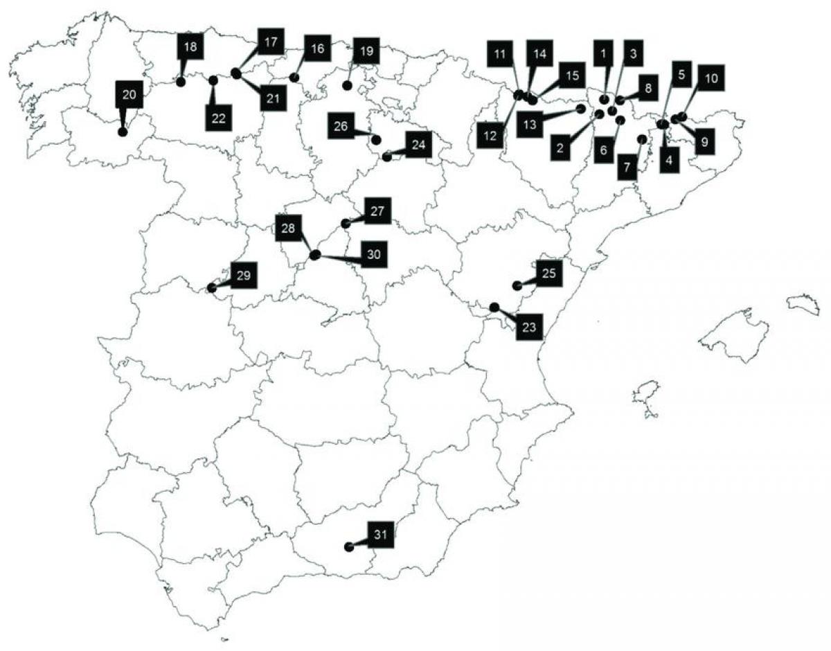 إسبانيا منتجعات التزلج خريطة