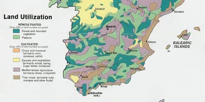 خريطة اسبانيا الزراعة