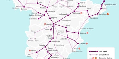 إسبانيا خريطة السكك الحديدية renfe