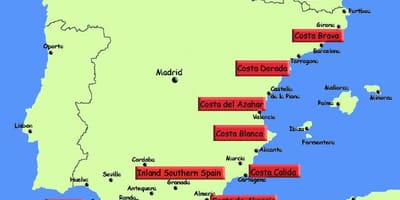 خريطة جنوب إسبانيا المنتجعات