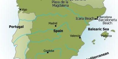 خريطة اسبانيا الشواطئ