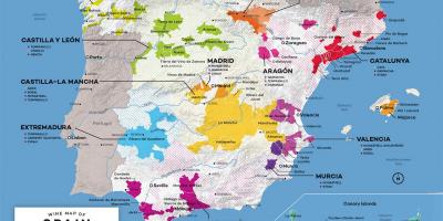 النبيذ من إسبانيا خريطة