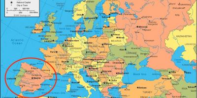 خريطة إسبانيا و أوروبا