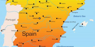 الوجهات عطلة في إسبانيا خريطة