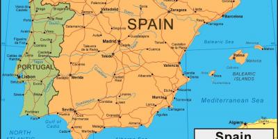 خريطة اسبانيا و الدول المجاورة